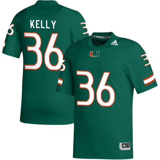 Nick Kelly Men's adidas Green Miami Hurricanes Pick-A-Player NIL Replica Football Jersey