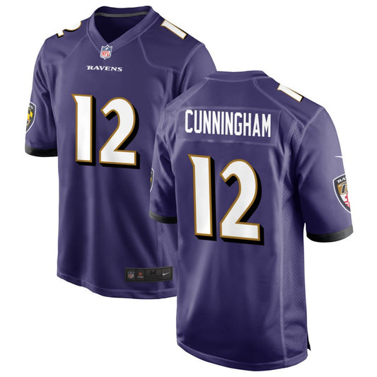 Malik Cunningham Men's Nike Purple Baltimore Ravens Custom Game Jersey