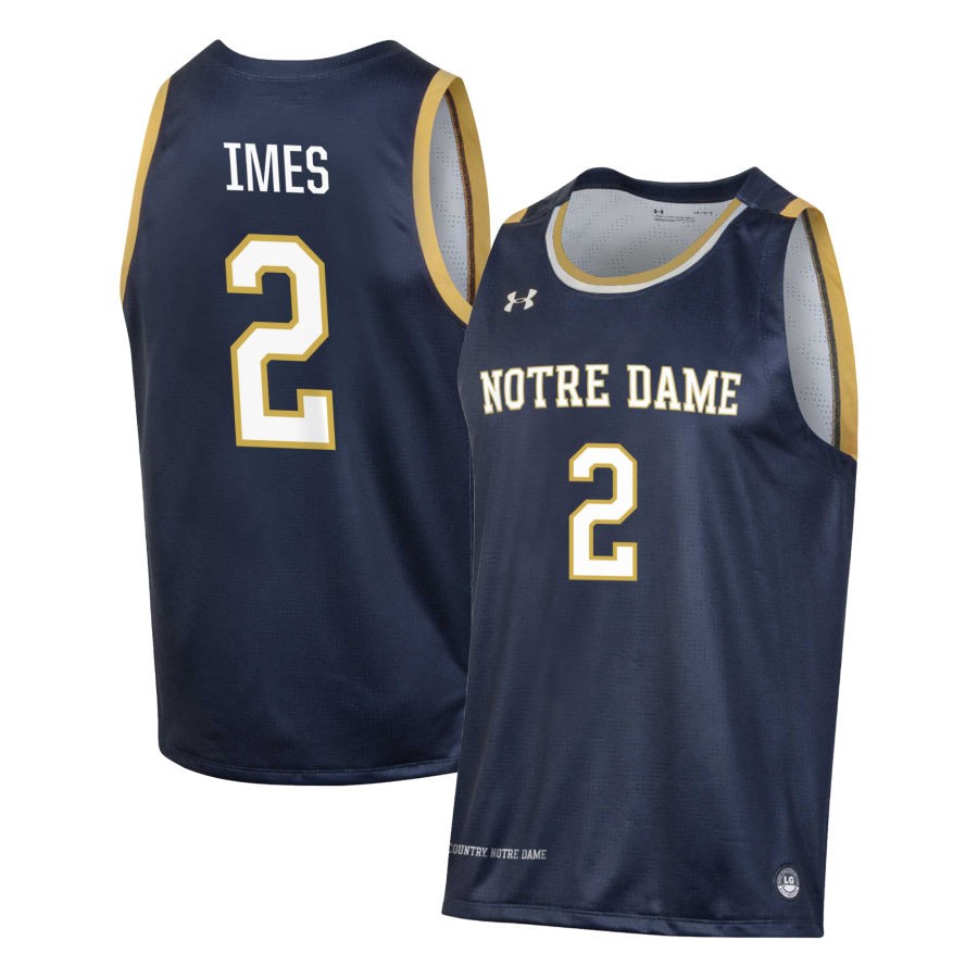 Logan Imes Men's Under Armour Navy Notre Dame Fighting Irish Pick-A-Player NIL Men's Basketball Jersey