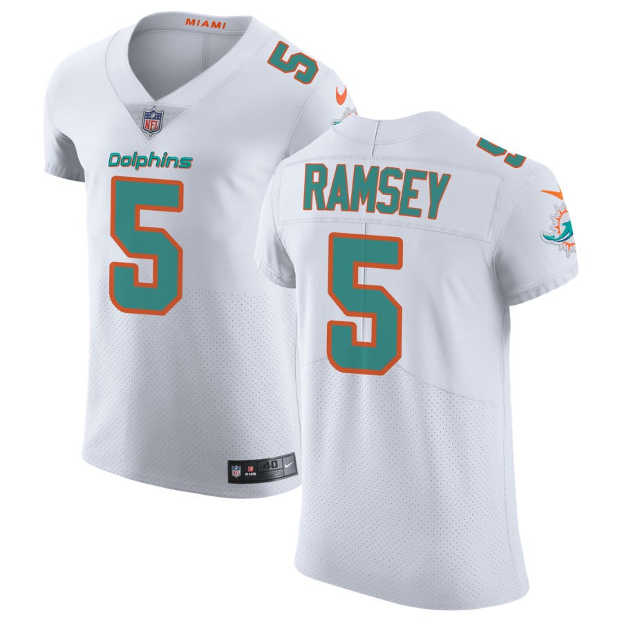 Jalen Ramsey Men's Nike White Miami Dolphins Vapor Untouchable Elite Custom Jersey