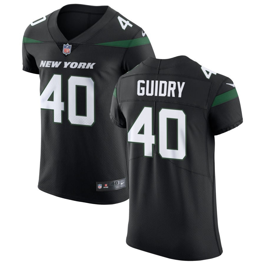 Javelin Guidry Men's Nike Stealth Black New York Jets Vapor Untouchable Elite Custom Jersey