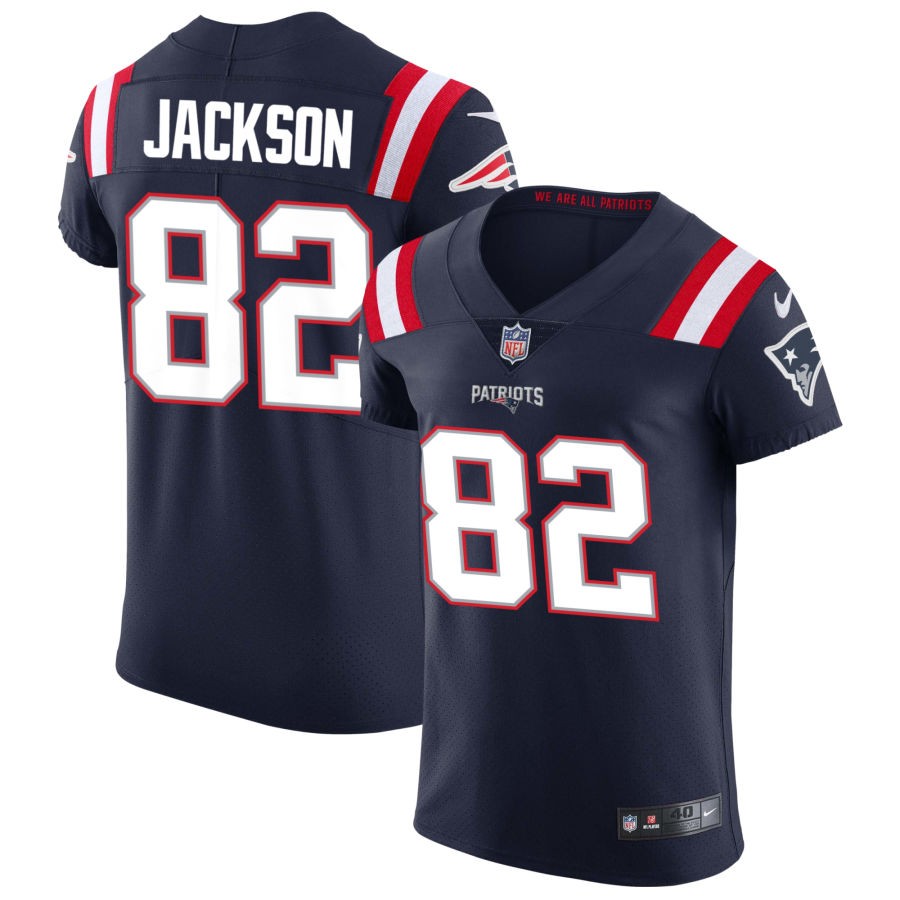 JaQuae Jackson Men's Nike Navy New England Patriots Vapor Elite Custom Jersey