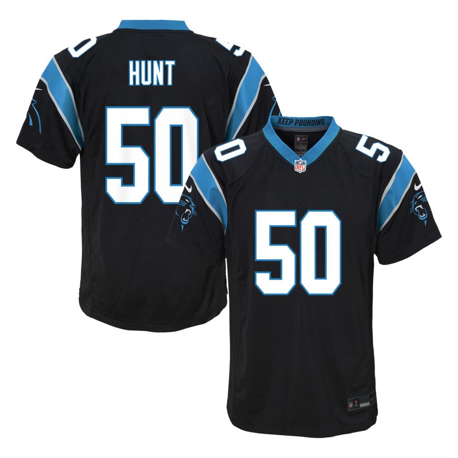 Robert Hunt Youth Nike  Black Carolina Panthers Custom Game Jersey