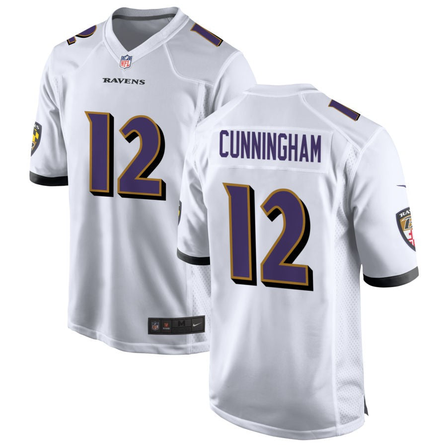 Malik Cunningham Men's Nike White Baltimore Ravens Custom Game Jersey