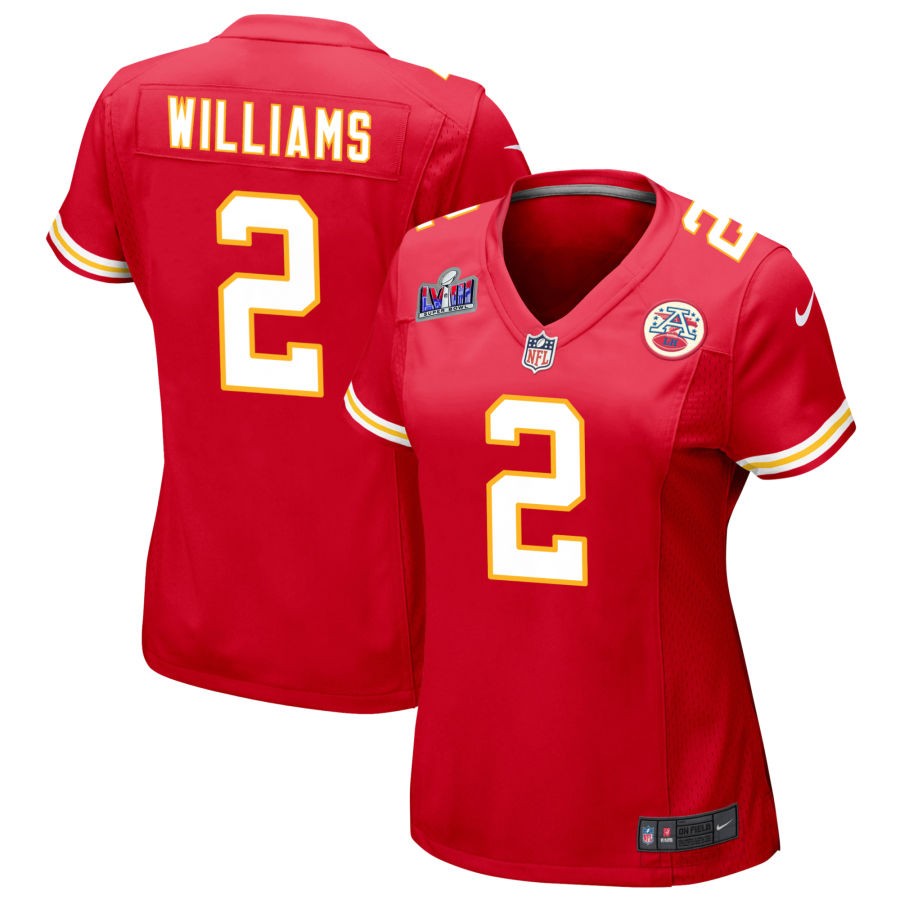 Joshua Williams Women's Nike Red Kansas City Chiefs Super Bowl LVIII Patch Custom Game Jersey