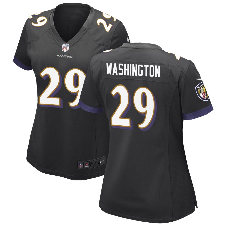 Ar'Darius Washington Women's Nike Black Baltimore Ravens Alternate Custom Game Jersey