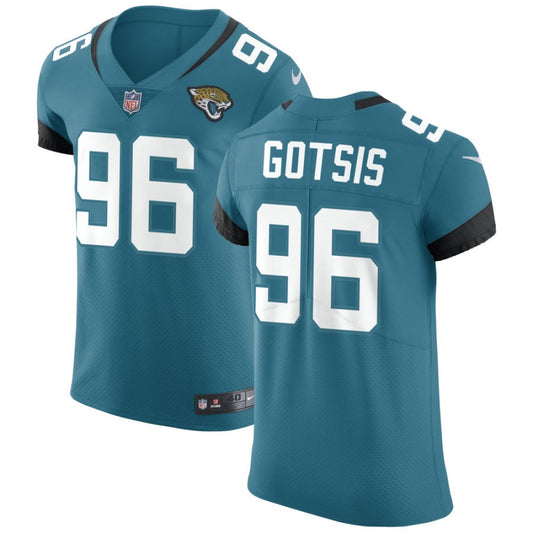 Adam Gotsis Men's Nike Teal Jacksonville Jaguars Vapor Untouchable Elite Custom Jersey