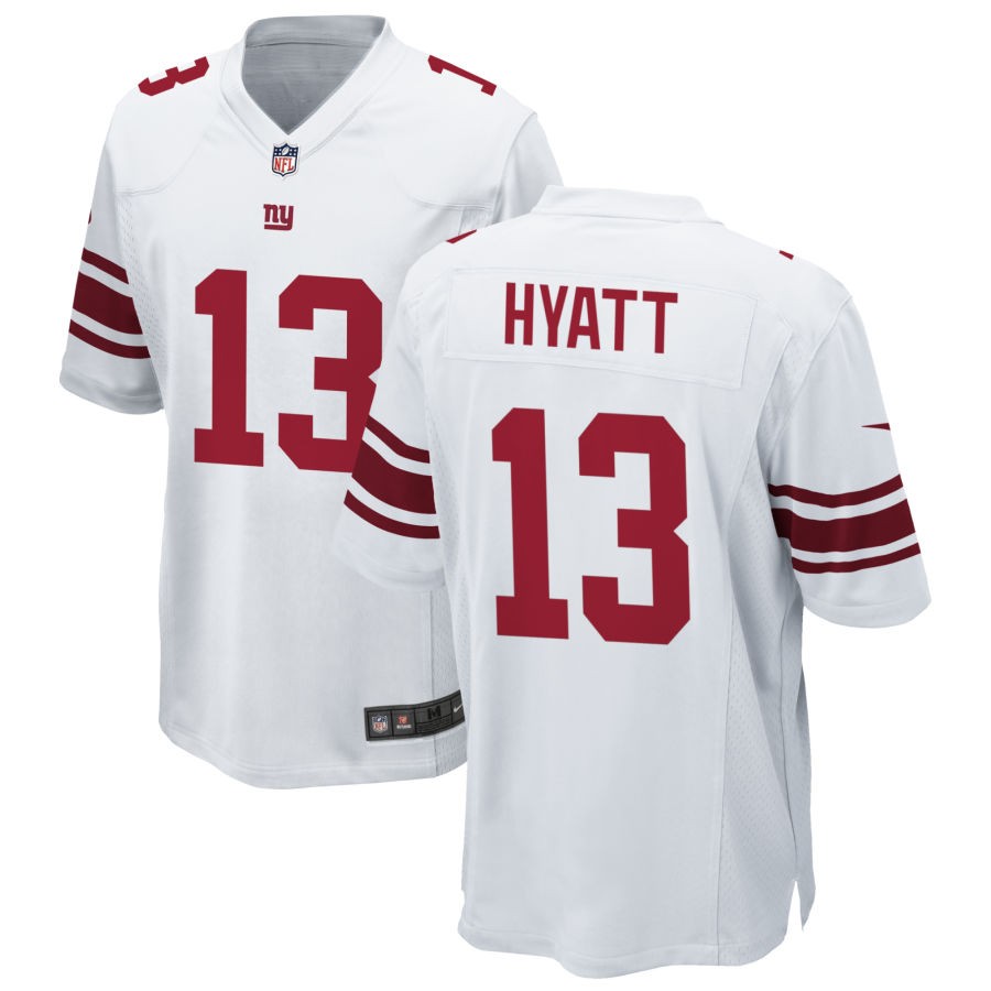 Jalin Hyatt Men's Nike White New York Giants Custom Game Jersey