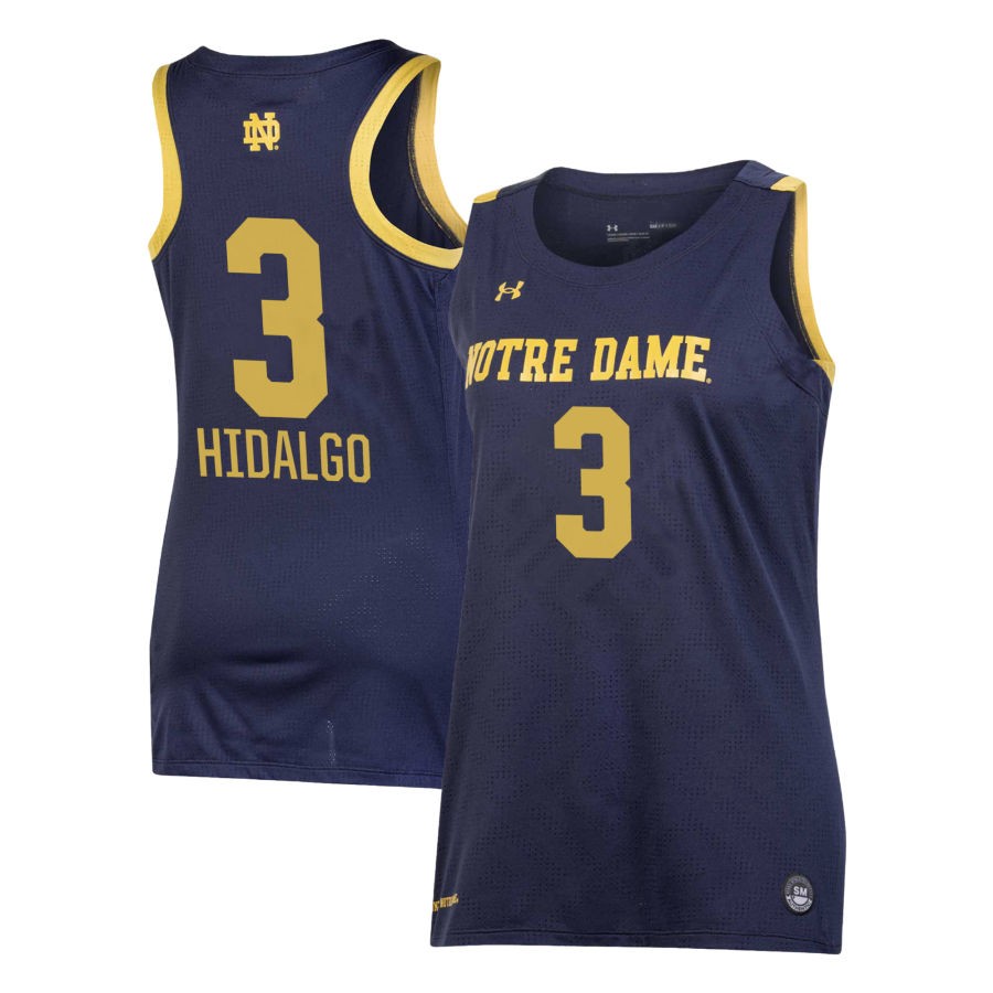 Hannah Hidalgo Women's Under Armour Navy Notre Dame Fighting Irish Pick-A-Player NIL Women's Basketball Jersey