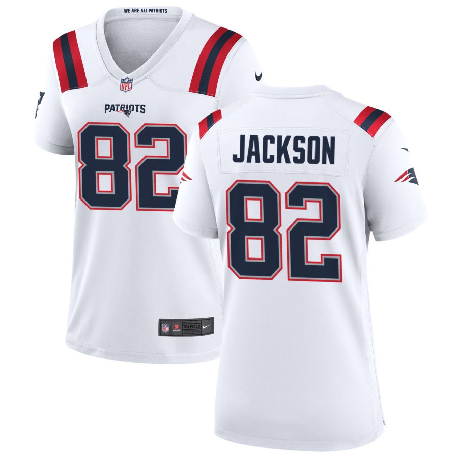 JaQuae Jackson Women's Nike New England Patriots White Custom Game Jersey