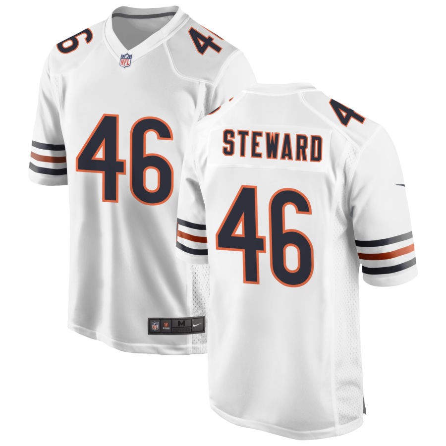 Reddy Steward Men's Nike White Chicago Bears Custom Game Jersey