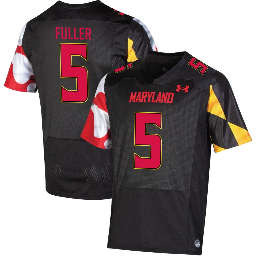 Quashon Fuller Men's Under Armour Black Maryland Terrapins Pick-A-Player NIL Replica Football Jersey