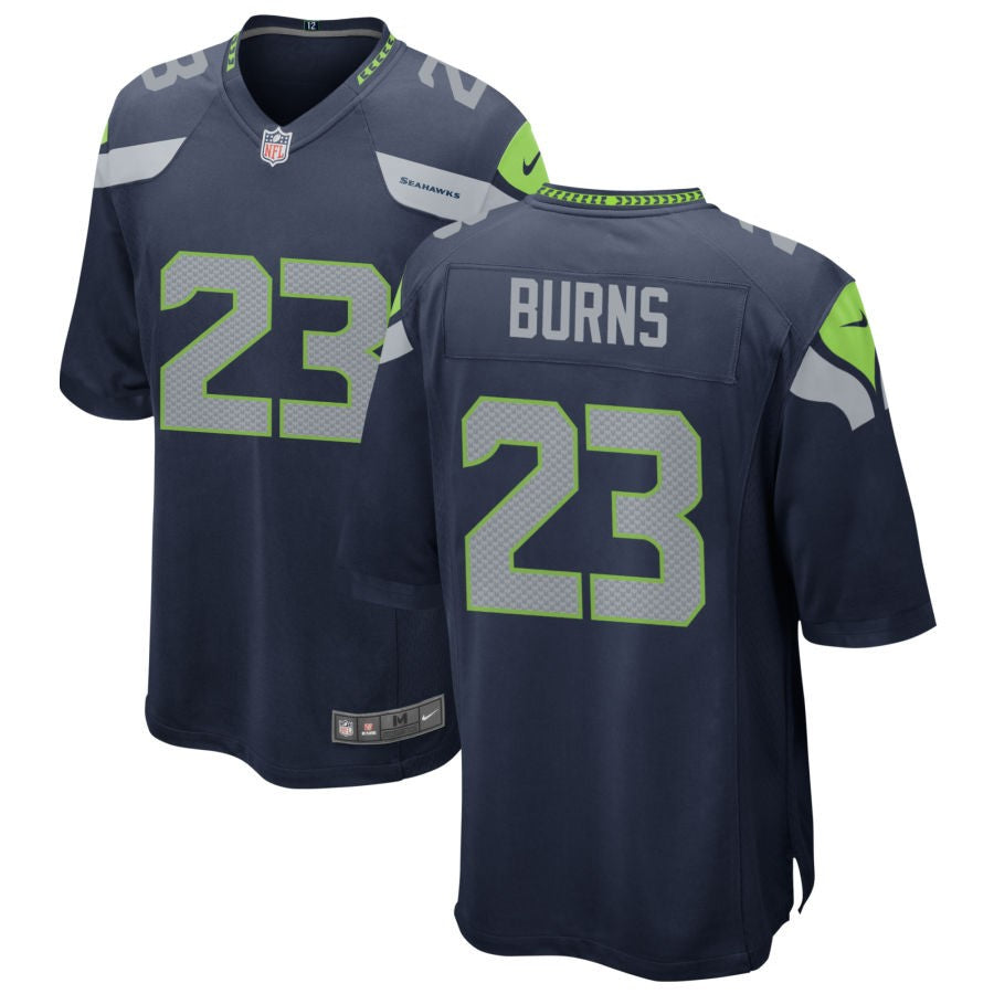 Artie Burns Men's Nike College Navy Seattle Seahawks Custom Game Jersey