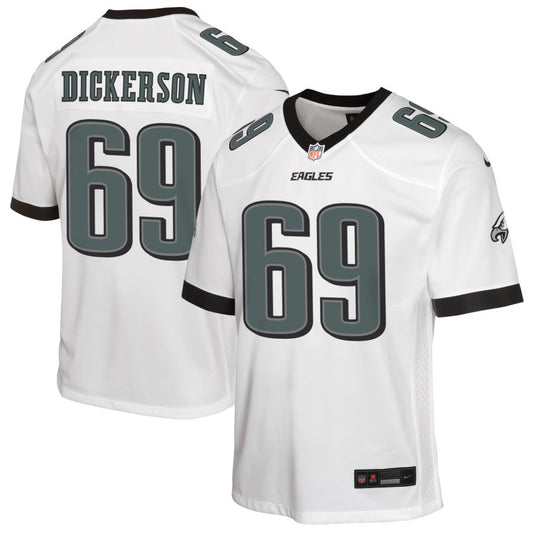 Landon Dickerson Youth Nike White Philadelphia Eagles Custom Game Jersey