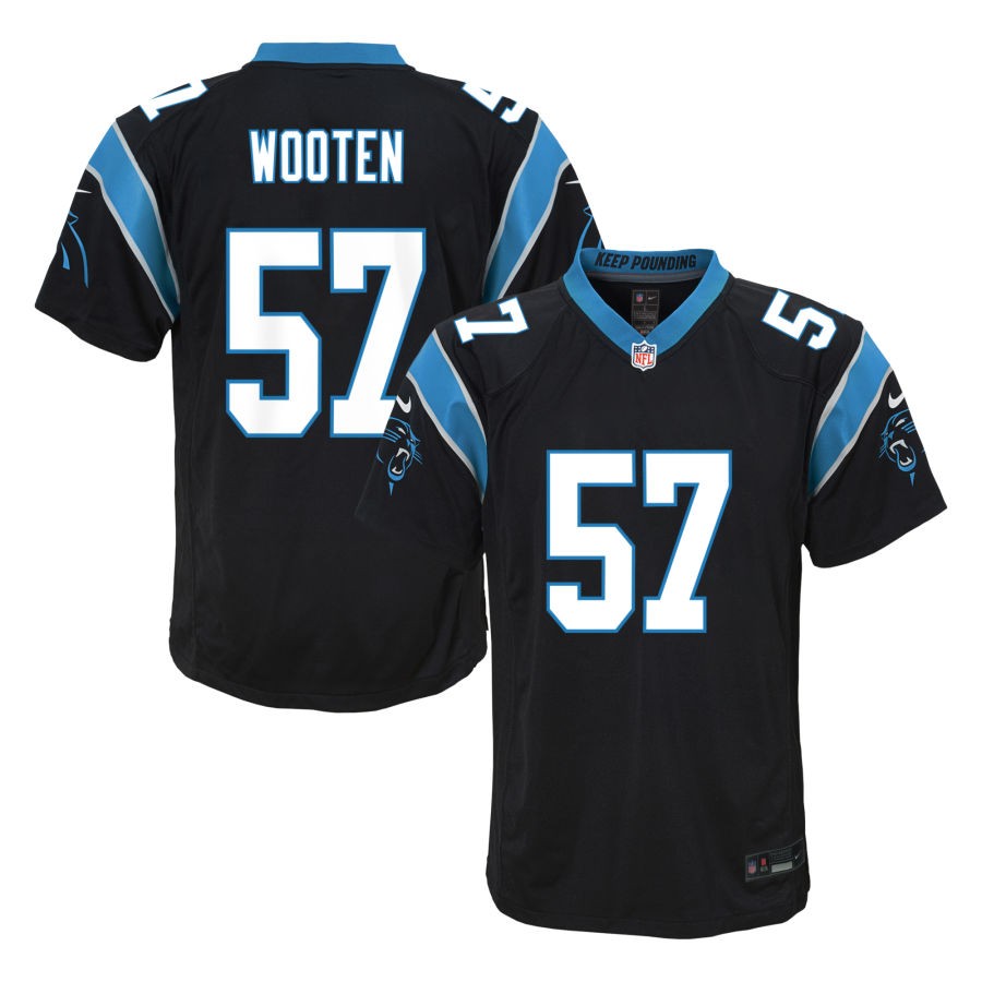 Chandler Wooten Youth Nike  Black Carolina Panthers Custom Game Jersey