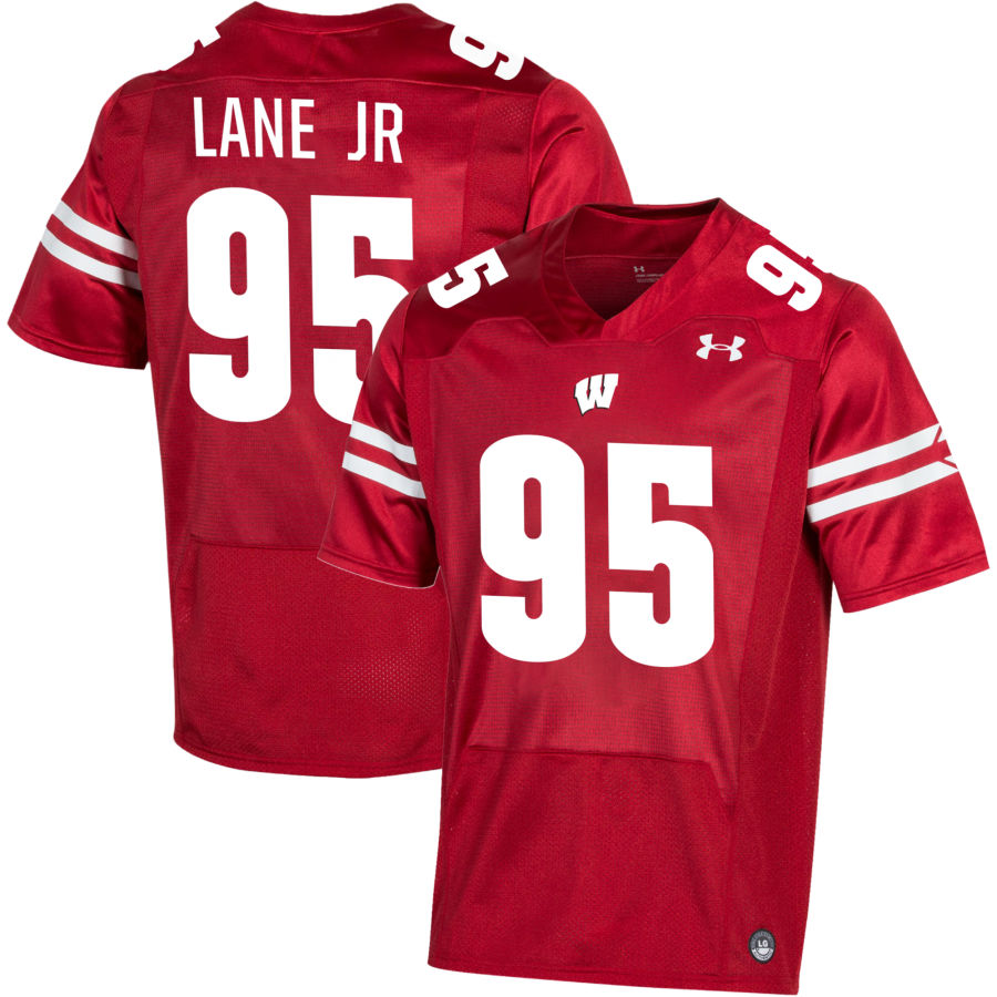 Brandon Lane Jr Men's Under Armour Red Wisconsin Badgers Pick-A-Player NIL Replica Football Jersey