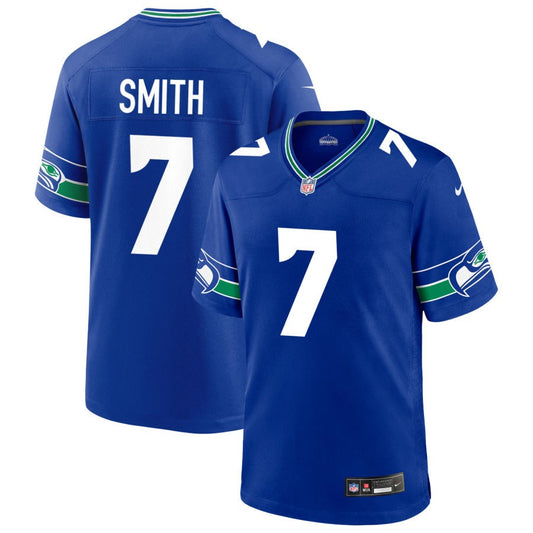 Geno Smith Men's Nike Royal Seattle Seahawks Throwback Custom Jersey