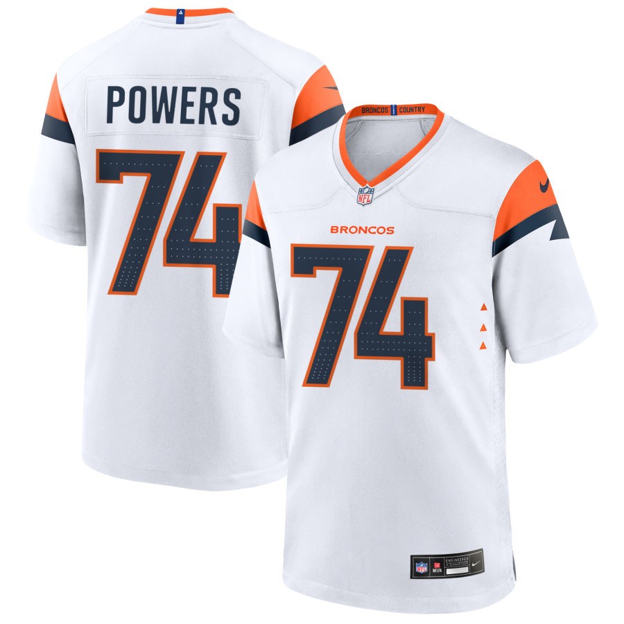 Ben Powers Men's Nike  White Denver Broncos Custom Game Jersey