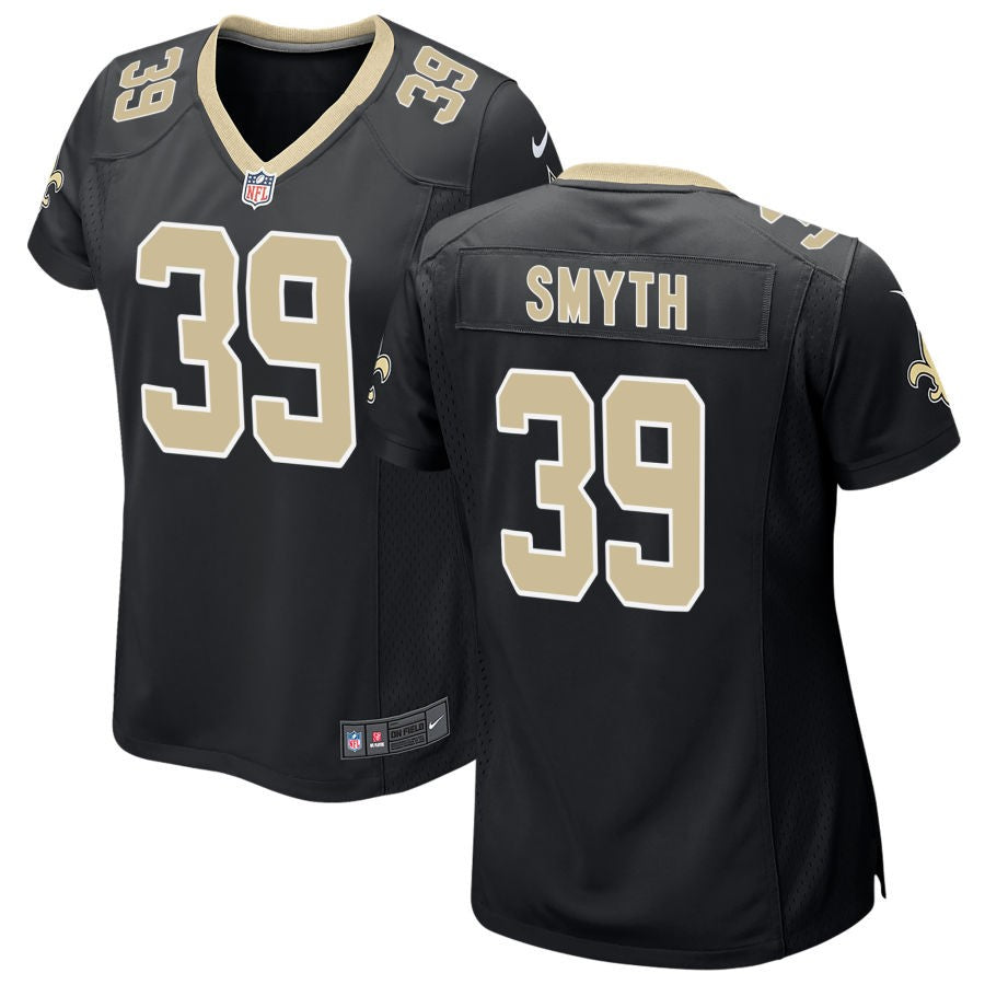 Charlie Smyth Women's Nike Black New Orleans Saints Custom Game Jersey