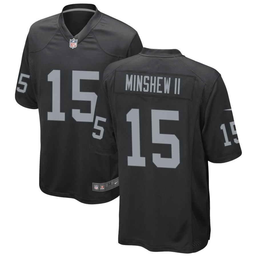 Gardner Minshew II Youth Nike Las Vegas Raiders Black Custom Game Jersey