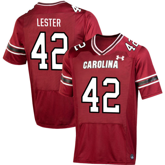 Daniel Lester Men's Under Armour  Garnet South Carolina Gamecocks NIL Pick-A-Player Replica Football Jersey