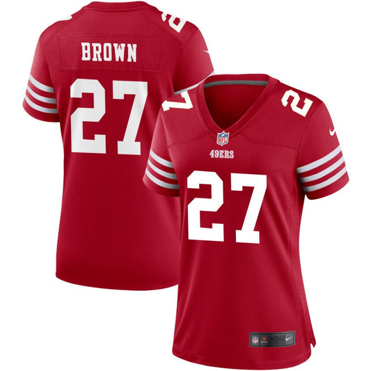 Ji'Ayir Brown Women's Nike Scarlet San Francisco 49ers Game Custom Jersey