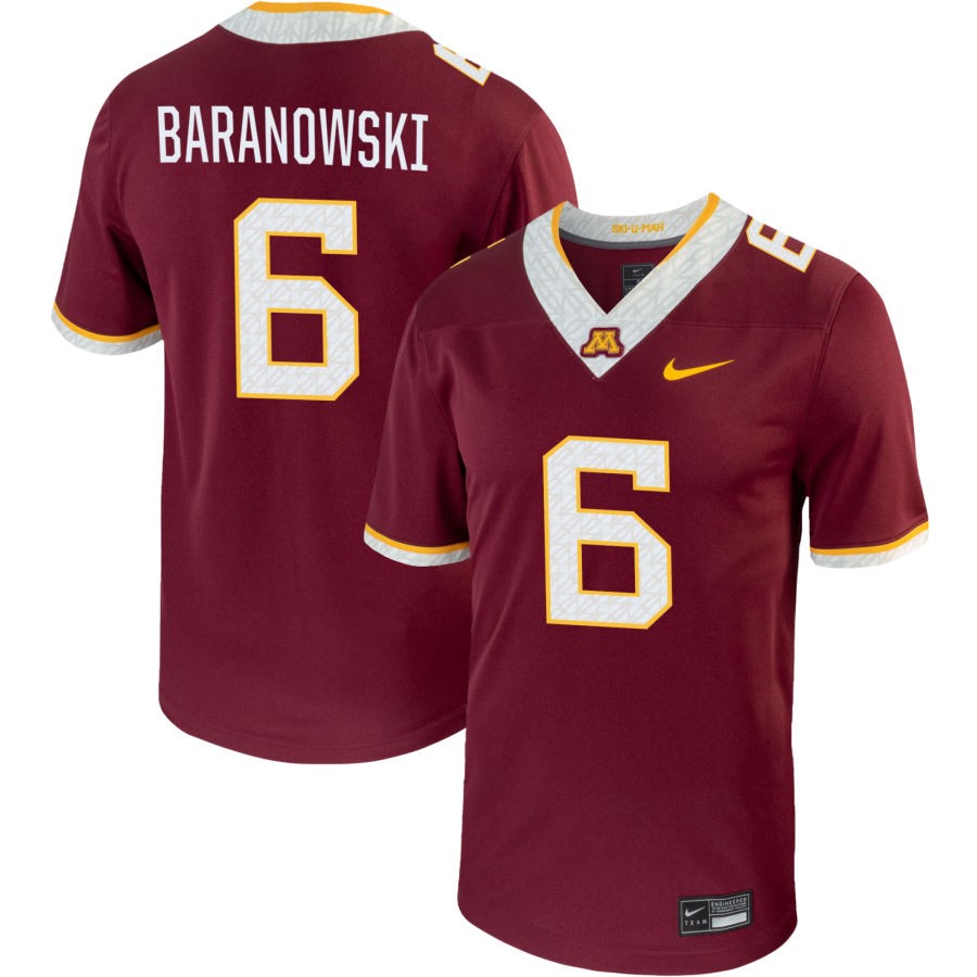 Maverick Baranowski Men's Nike Maroon Minnesota Golden Gophers Pick-A-Player NIL Replica Football Jersey