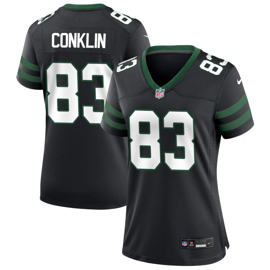 Tyler Conklin Women's Nike  Legacy Black New York Jets Alternate Custom Game Jersey