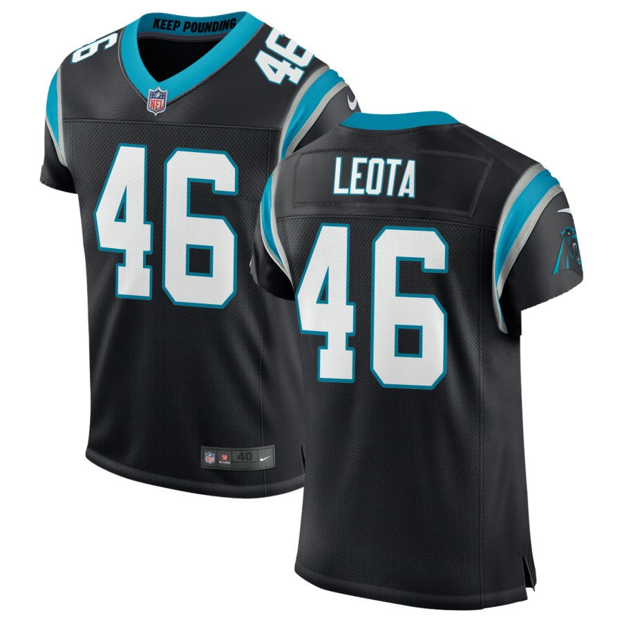 Eku Leota Men's Nike Black Carolina Panthers Classic Custom Elite Jersey