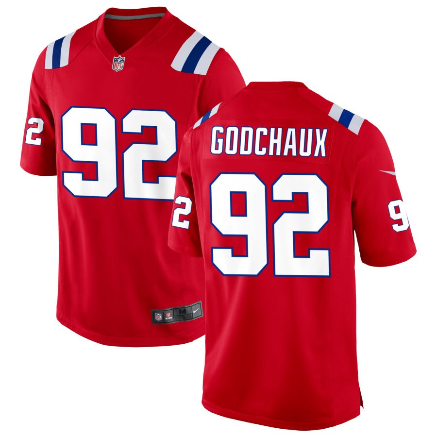 Davon Godchaux Men's Nike Red New England Patriots Alternate Custom Jersey