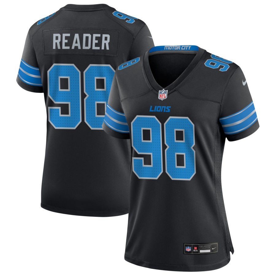 DJ Reader Women's Nike  Black Detroit Lions Alternate Custom Game Jersey