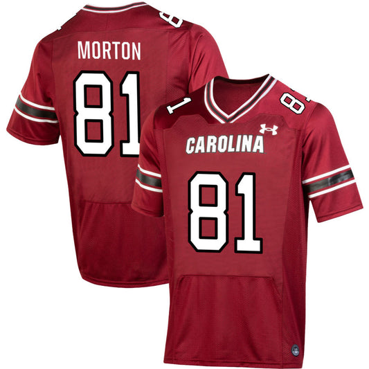 Aaron Morton Men's Under Armour  Garnet South Carolina Gamecocks NIL Pick-A-Player Replica Football Jersey