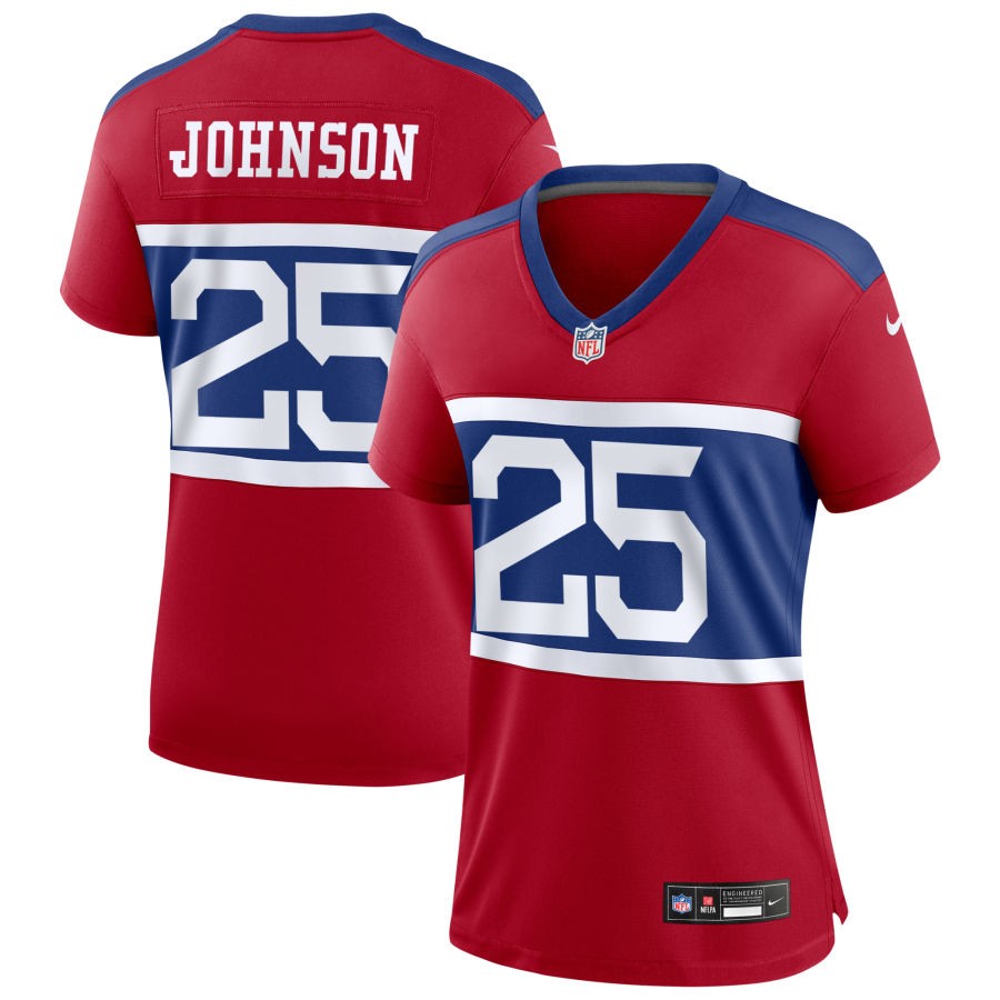 Alex Johnson Women's Nike  Century Red New York Giants Alternate Game Custom Jersey