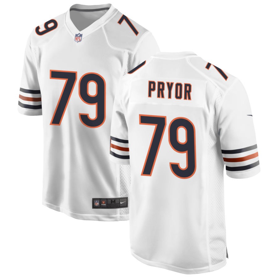 Matt Pryor Men's Nike White Chicago Bears Custom Game Jersey