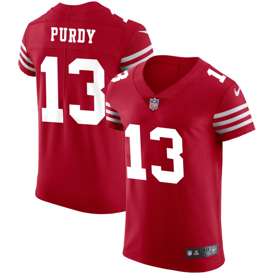 Brock Purdy Men's Nike Scarlet San Francisco 49ers Vapor Elite Custom Jersey