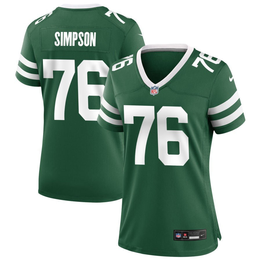 John Simpson Women's Nike  Legacy Green New York Jets Custom Game Jersey