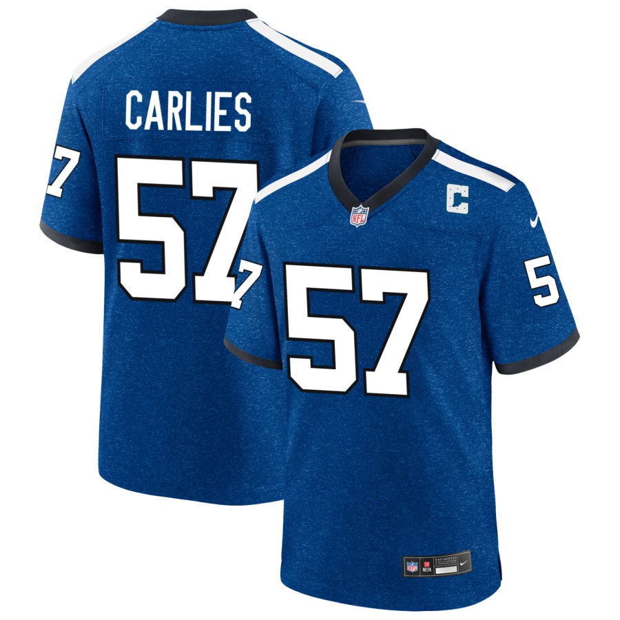 Jaylon Carlies Men's Nike  Blue Indiana Nights Indianapolis Colts Alternate Custom Game Jersey