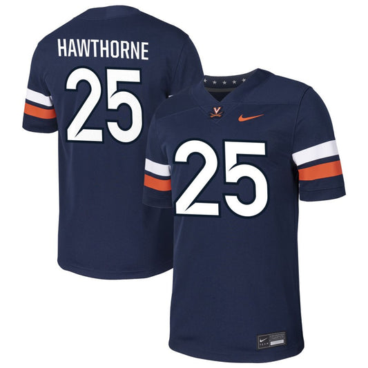 Donte Hawthorne Men's Nike  Navy Virginia Cavaliers Pick-A-Player NIL Football Game Jersey