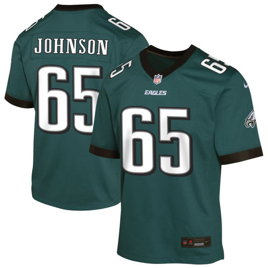 Lane Johnson Youth Nike Midnight Green Philadelphia Eagles Custom Game Jersey