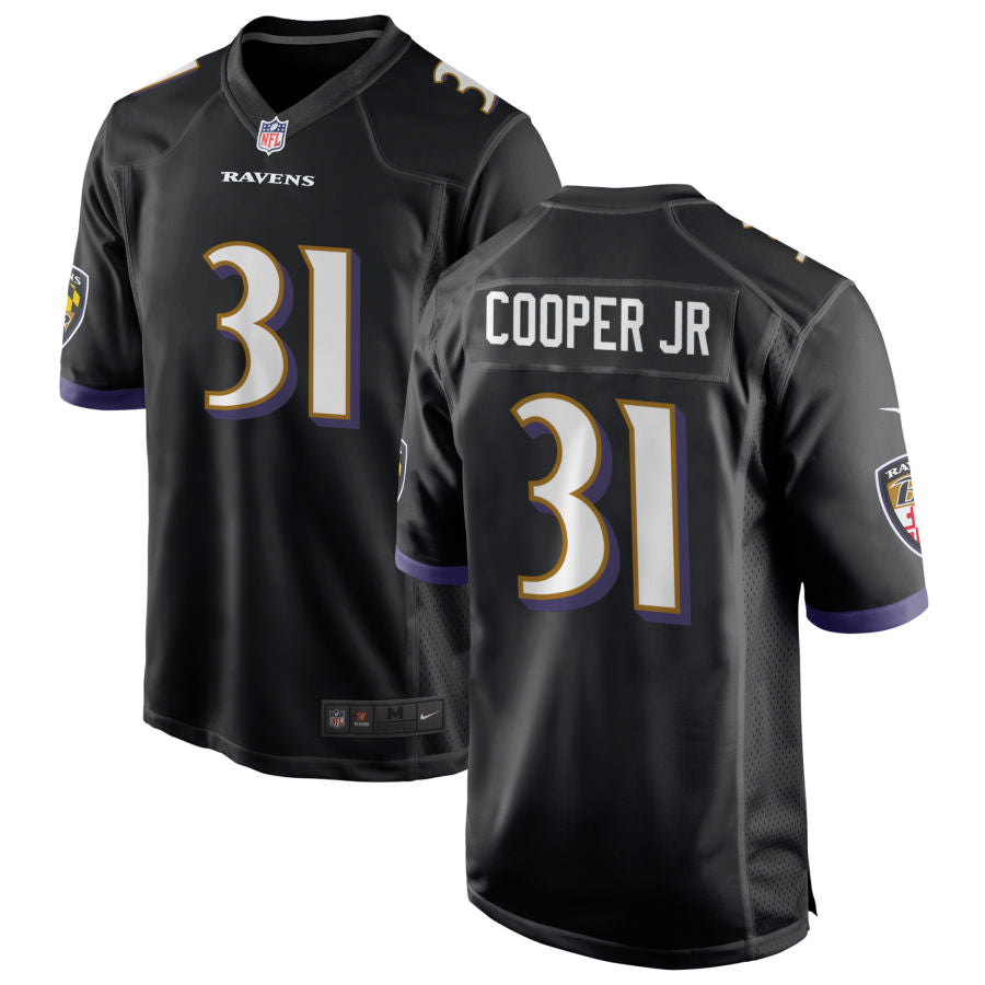 Bump Cooper Jr Men's Nike Black Baltimore Ravens Alternate Custom Game Jersey