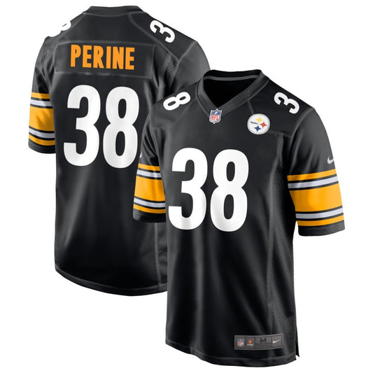 La'Mical Perine Men's Nike Black Pittsburgh Steelers Game Custom Player Jersey