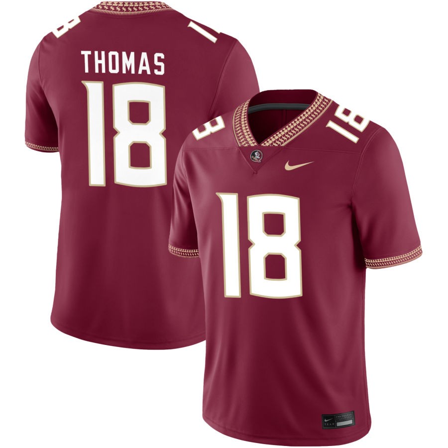 Landen Thomas Men's Nike Garnet Florida State Seminoles 2023 Pick-A-Player NIL Football Game Jersey