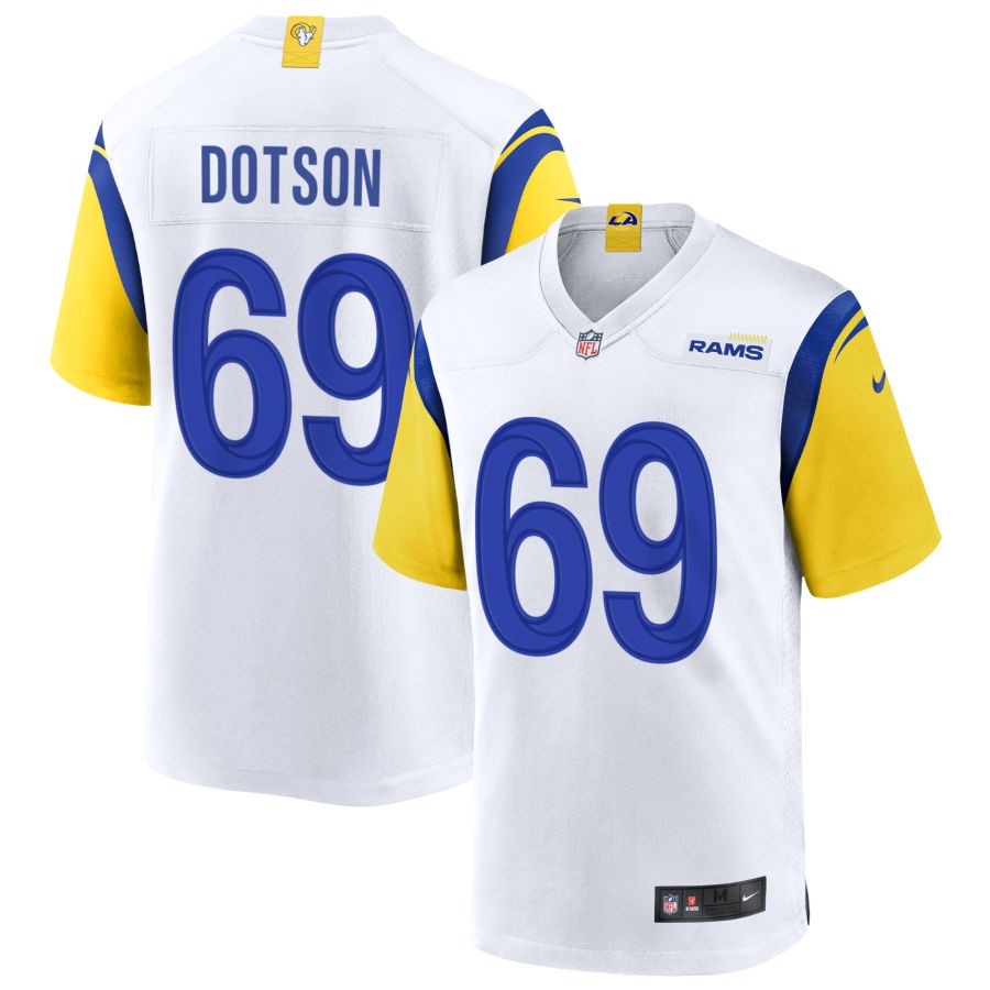Kevin Dotson Men's Nike White Los Angeles Rams Alternate Custom Jersey