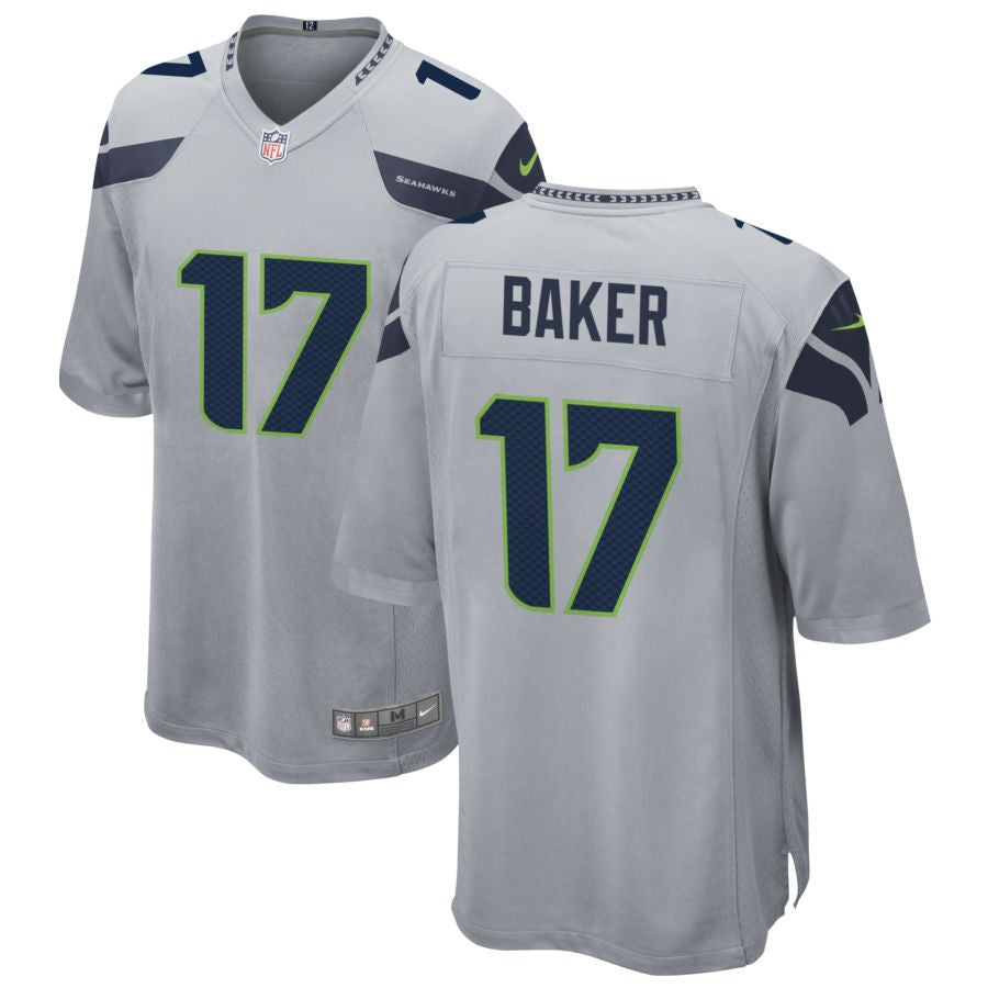 Jerome Baker Men's Nike Gray Seattle Seahawks Alternate Custom Game Jersey