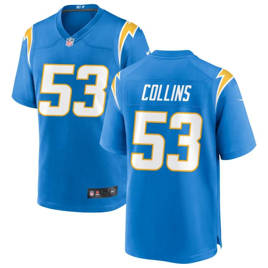 Chris Collins Men's Nike Powder Blue Los Angeles Chargers Custom Game Jersey