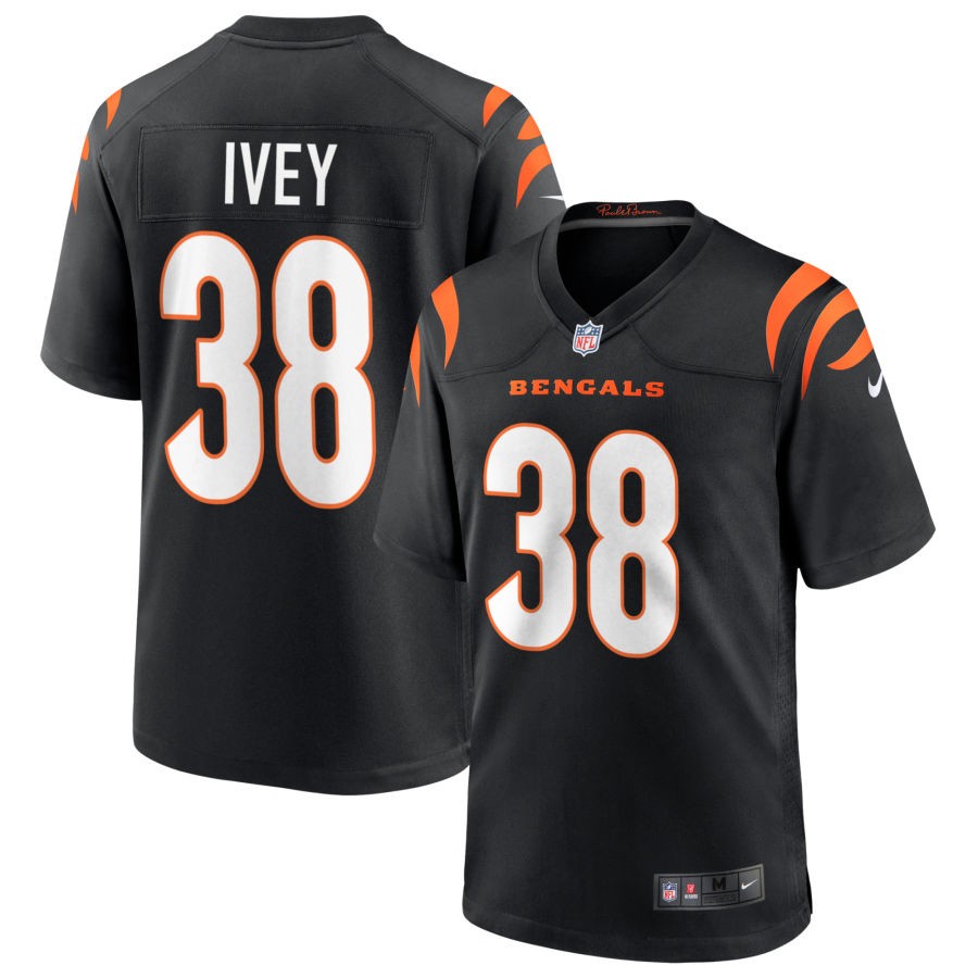 DJ Ivey Men's Nike Black Cincinnati Bengals Game Custom Jersey