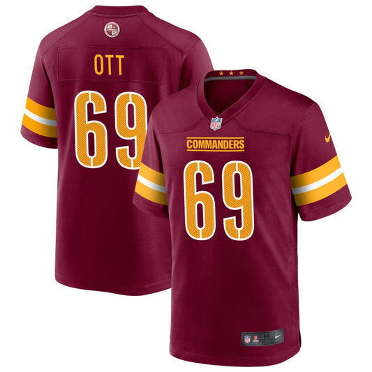 Tyler Ott Men's Nike Burgundy Washington Commanders Game Custom Player Jersey