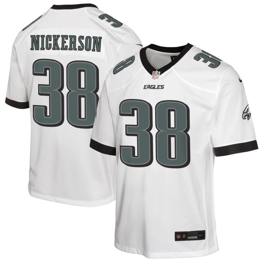 Parry Nickerson Youth Nike White Philadelphia Eagles Custom Game Jersey