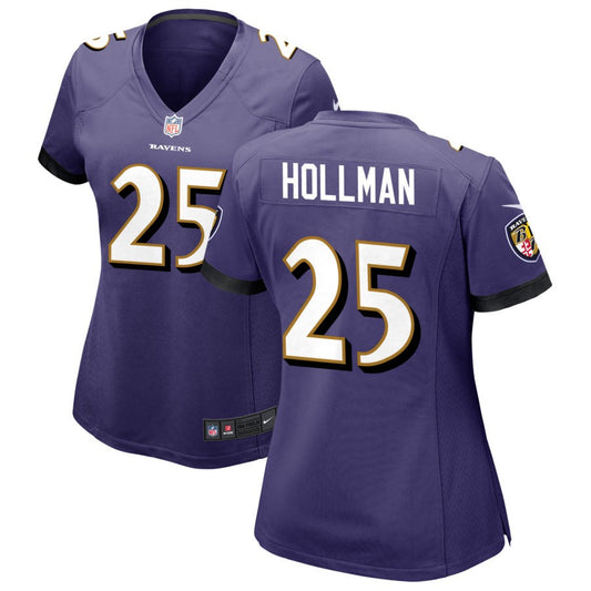 Ka'dar Hollman Women's Nike Purple Baltimore Ravens Custom Game Jersey