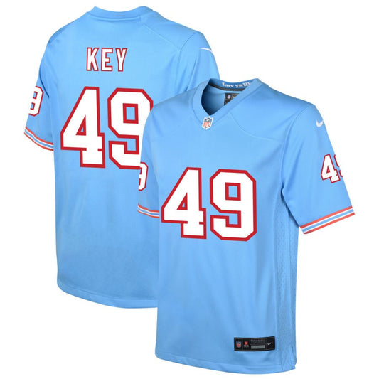 Arden Key Youth Nike Light Blue Tennessee Titans Oilers Throwback Custom Game Jersey